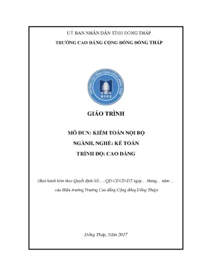 Giáo trình kiểm toán nội bộ nghề kế toán cao đẳng