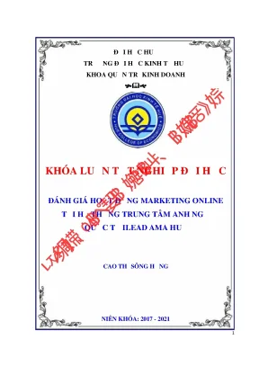 Khóa luận tốt nghiệp đại học đánh giá hoạt động marketing onlinetại hệ thống trung tâm anh ngữ quốc tế ilead ama huế