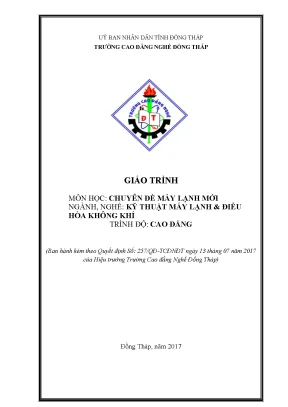 Giáo trình chuyên đề máy lạnh mới nghề kỹ thuật máy lạnh và điều hòa không khí cao đẳng