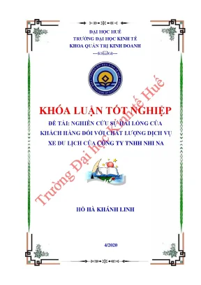 Nghiên cứu sự hài lòng của khách hàng đối với chất lượng dịch vụ xe du lịch của công ty tnhh nhi na