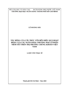 0268 tác động của cấu trúc vốn đến hiệu quả hoạt động của các nhtm cp niêm yết trên thị trường chứng khoán việt nam luận văn thạc sĩ tcnh lê hoàng hải đặng