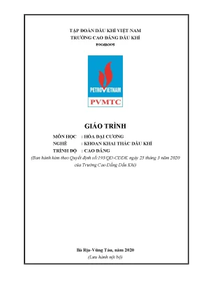 Giáo trình hóa đại cương nghề khoan khai thác dầu khí trình độ cao đẳng