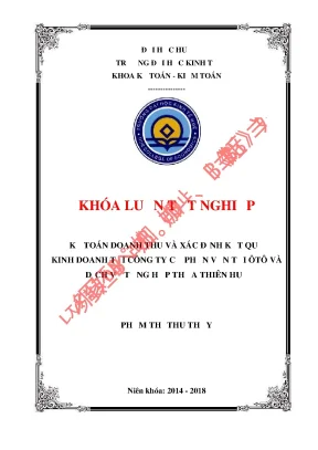Khóa luận tốt nghiệp kế toán doanh thu và xác định kết quả kinh doanh tại công ty cổ phần vận tải ôtô và dịch vụ tổng hợp thừa thiên huế