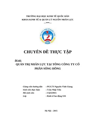 Luận văn tốt nghiệp quản trị nhân lực tại tổng công ty cổ phần sông hồng