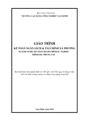 Giáo trình kế toán tài chính ngân sách xã phường