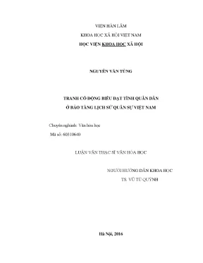 Luận văn thạc sĩ tranh cổ động biểu đạt tình quân dân ở bảo tàng lịch sử quân sự việt nam