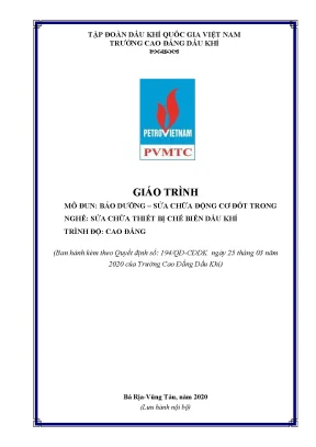 Giáo trình sửa chữa và bảo dưỡng máy nén khí nghề sửa chữa thiết bị chế biến dầu khí trình độ cao đẳng