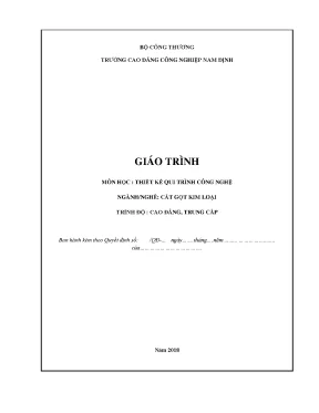 Giáo trình thiết kế quy trình công nghệ