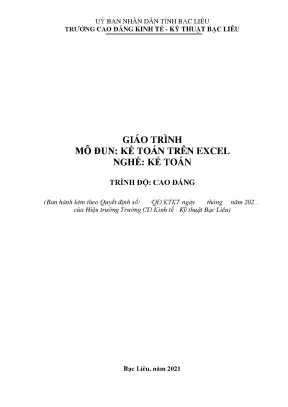 Giáo trình mô đun kế toán trên excel nghề kế toán trình độ cao đẳng