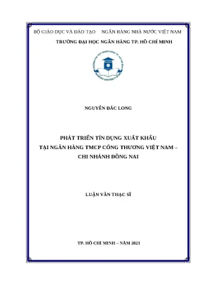 0390 phát triển tín dụng xuất khẩu tại nh tmcp công thương việt nam chi nhánh đồng nai luận văn thạc sĩ tcnh nguyễn đắc long lê thị tuyết hoa tp hcm đh