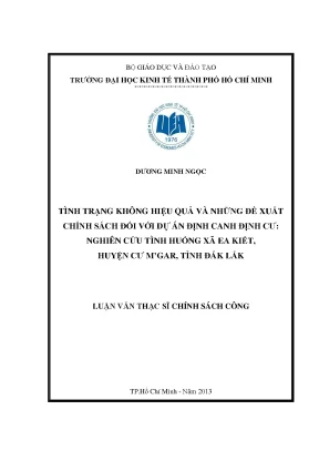 Luận văn thạc sĩ tình trạng không hiệu quả và những đề xuất chính sách đối với dự án định canh định cư