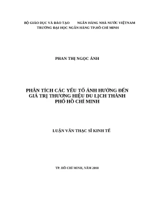0559 phân tích các yếu tố ảnh hưởng đến giá trị thương hiệu du lịch tp hcm luận văn thạc sĩ qtkd phan thị ngọc ánh nguyễn văn tân tp hcm đh nh hcm 2018