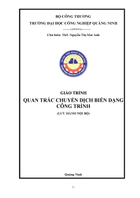 Giáo trình quan trắc chuyển dịch biến dạng công trình trường đh công nghiệp quảng ninh