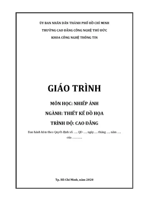 Giáo trình nhiếp ảnh dành cho bậc cao đẳng ngành thiết kế đồ họa