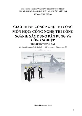 Giáo trình công nghệ thi công nghề xây dựng dân dụng và công nghiệp trung cấp