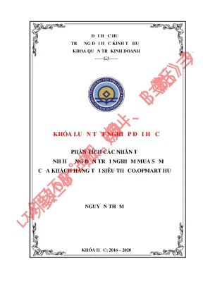 Khóa luận tốt nghiệp phân tích các nhân tố ảnh hưởng đến trải nghiệm mua sắm của khách hàng tại siêu thị co opmart huế