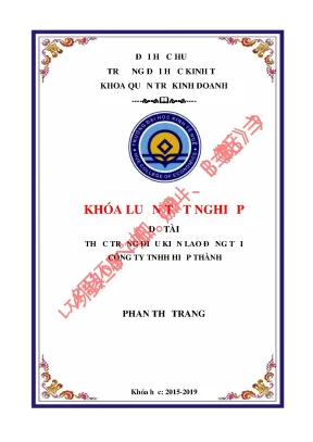 Thực trạng điều kiện lao động tại công ty tnhh hiệp thành