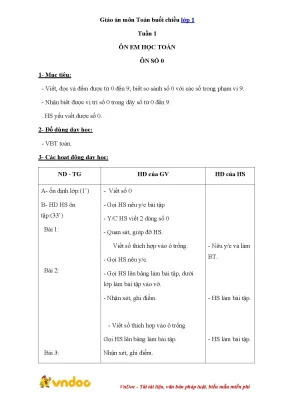 Giáo án môn toán buổi chiều lớp 1 vndoc com