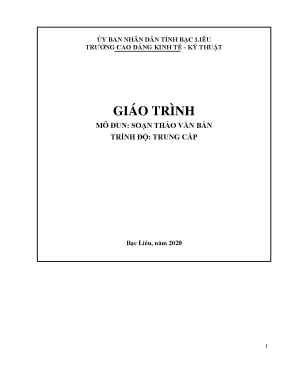 Giáo trình mô đun soạn thảo văn bản trình độ trung cấp
