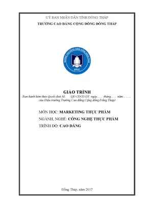 Giáo trình marketing thực phẩm nghề công nghệ thực phẩm cao đẳng
