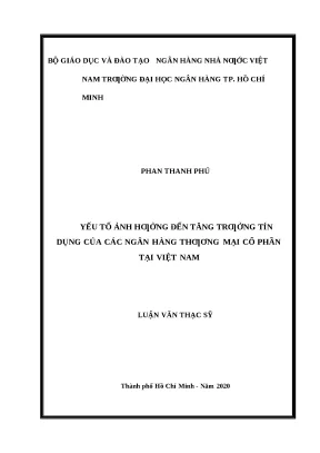 0011 yếu tố ảnh hưởng đến tăng trưởng tín dụng của các nhtm cp tại việt nam luận văn thạc sĩ tcnh phan thanh phú lê hà diễm chi tp hcm đh nh hcm 2020 x