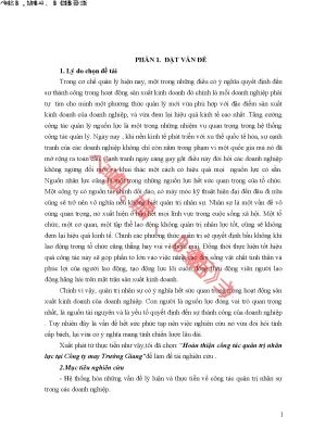 Hoàn thiện công tác quản trị nhân lực tại công ty may trường giang