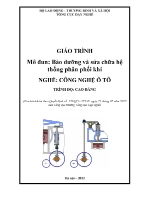 Giáo trình bảo dưỡng sửa chữa hệ thông phân phối khí