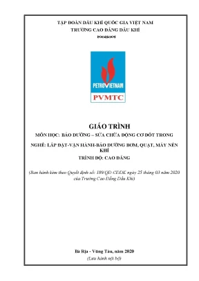 Giáo trình sửa chữa và bảo dưỡng động cơ đốt trong nghề lắp đặt vận hành bảo dưỡng bơm quạt máy nén khí trình độ cao đẳng trường cao đẳng dầu khí năm 2020