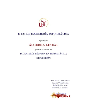 E t s de ingenier ́ia inform ́atica apuntes de ́algebra lineal para la titulaci ́on de ingenier ́ia t ́ecnica en inform ́atica de gesti ́on