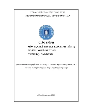 Giáo trình lý thuyết tài chính tiền tệ nghề quản trị kinh doanh cao đẳng
