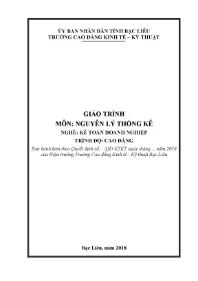 Giáo trình môn nguyên lý thống kê nghề kế toán doanh nghiệp trình độ cao đẳng