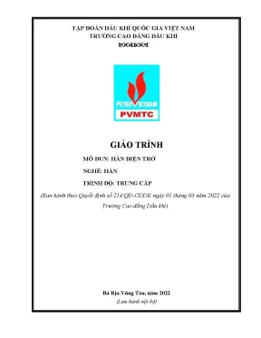 Giáo trình hàn điện trở nghề hàn trung cấp