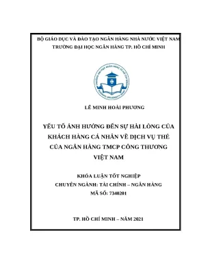 0012 yếu tố ảnh hưởng đến sự hài lòng của khách hàng cá nhân về dịch vụ thẻ của nh tmcp công thương việt nam khóa luận tcnh lê minh hoài phương ngô sỹ nam
