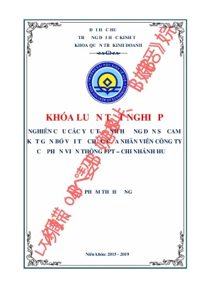 Nghiên cứu các yếu tố ảnh hưởng đến sự cam kết gắn bó với tổ chức của nhân viên công ty cổ phần viễn thông fpt chi nhánh huế