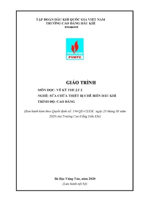 Giáo trình vẽ kỹ thuật 2 nghề sửa chữa thiết bị chế biến dầu khí trình độ cao đẳng