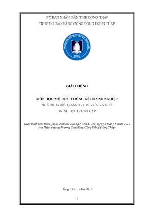 Giáo trình thống kê doanh nghiệp nghề quản trị doanh nghiệp vừa và nhỏ trung cấp
