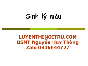 Sinh lý sinh lý máu