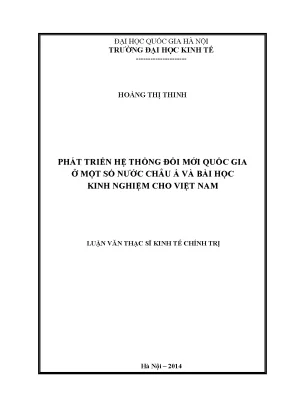 Luận văn thạc sĩ phát triển hệ thống đổi mới quốc gia ở một số nước châu á và bài học kinh nghiệm cho việt nam