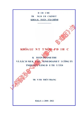 Kế toán doanh thu và xác định kết quả kinh doanh tại công ty tnhh mtv xăng dầu thủy tân