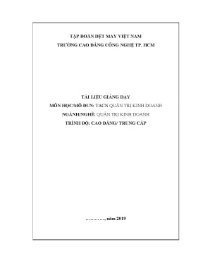 Tài liệu giảng dạy tiếng anh chuyên ngành quản trị kinh doanh ngànhnghề quản trị kinh doanh trình độ cao đẳngtrung cấp