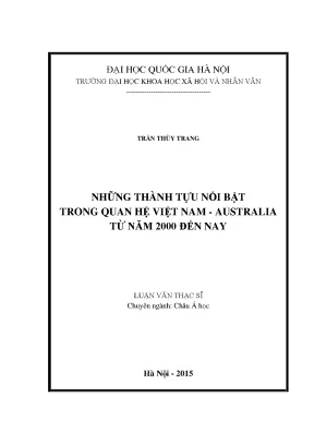 Luận văn thạc sĩ những thành tựu nổi bật trong quan hệ việt nam australia từ năm 2000 đến nay