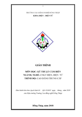 Giáo trình kỹ thuật cảm biến nghề công nghệ kỹ thuật điệnđiện tử cđtc