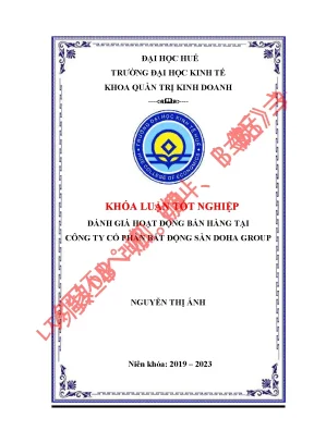 Đánh giá hoạt động bán hàng tại công ty cổ phần bất động sản doha group