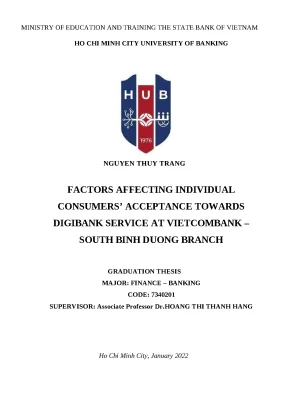 1158 factors affecting individual consumers acceptance towards digibank service at vietcombank south binh duong branch bachelor luận văn tcnh nguyen thu