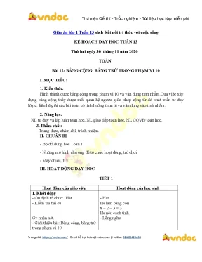 Giáo án lớp 1 tuần 13 sách kết nối tri thức với cuộc sống vndoc com
