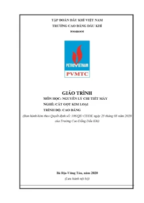Giáo trình nguyên lý chi tiết máy nghề cắt gọt kim loại trình độ cao đẳng trường cao đẳng dầu khí năm 2020