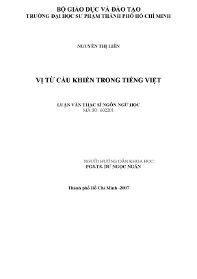 Luận văn thạc sĩ vị từ cầu khiến trong tiếng việt