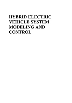 Hybrid electric vehicle system modeling and control