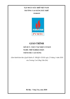Giáo trình thực tập điện cơ bản nghề thí nghiệm điện trình độ cao đẳng