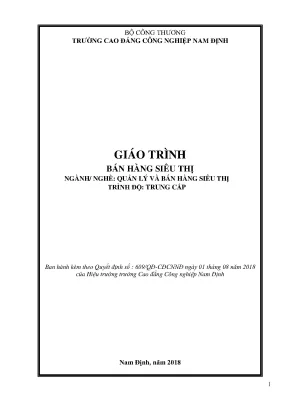 Giáo trình bán hàng siêu thị